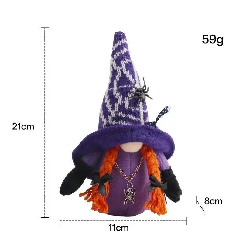 Halloween Faceless Gnome Doll – Spider & Bat Desktop Decoration
