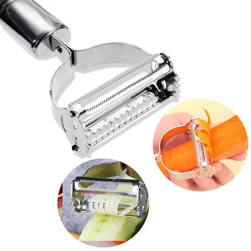 2-in-1 Stainless Steel Julienne Peeler & Vegetable Slicer