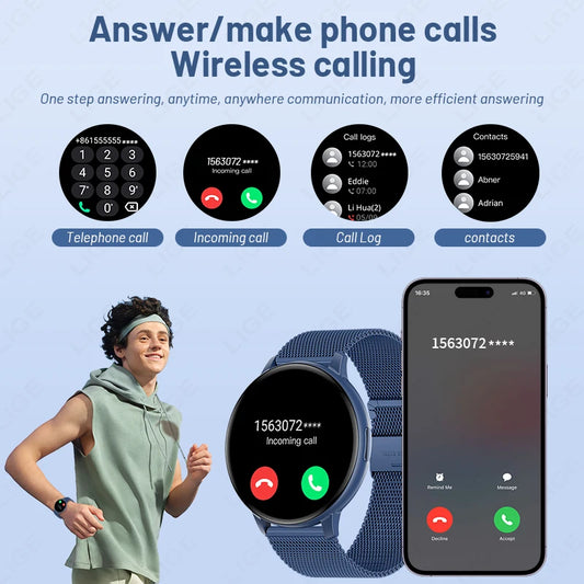 LIGE UrbanFit Smartwatch – Telefonfunktion, Fitness & Schlaftracking