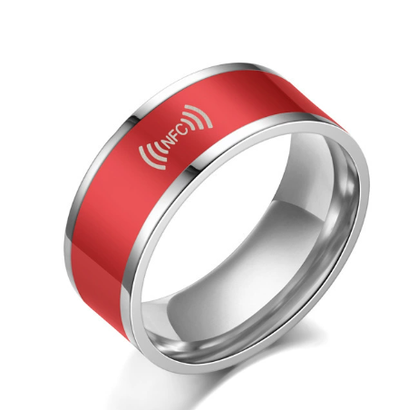 NFC Smart Ring – Stainless Steel Wearable Tag Sizes 6–13
