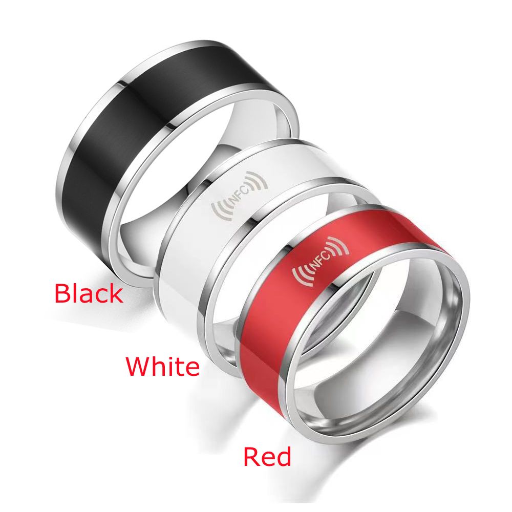 NFC Smart Ring – Stainless Steel Wearable Tag Sizes 6–13