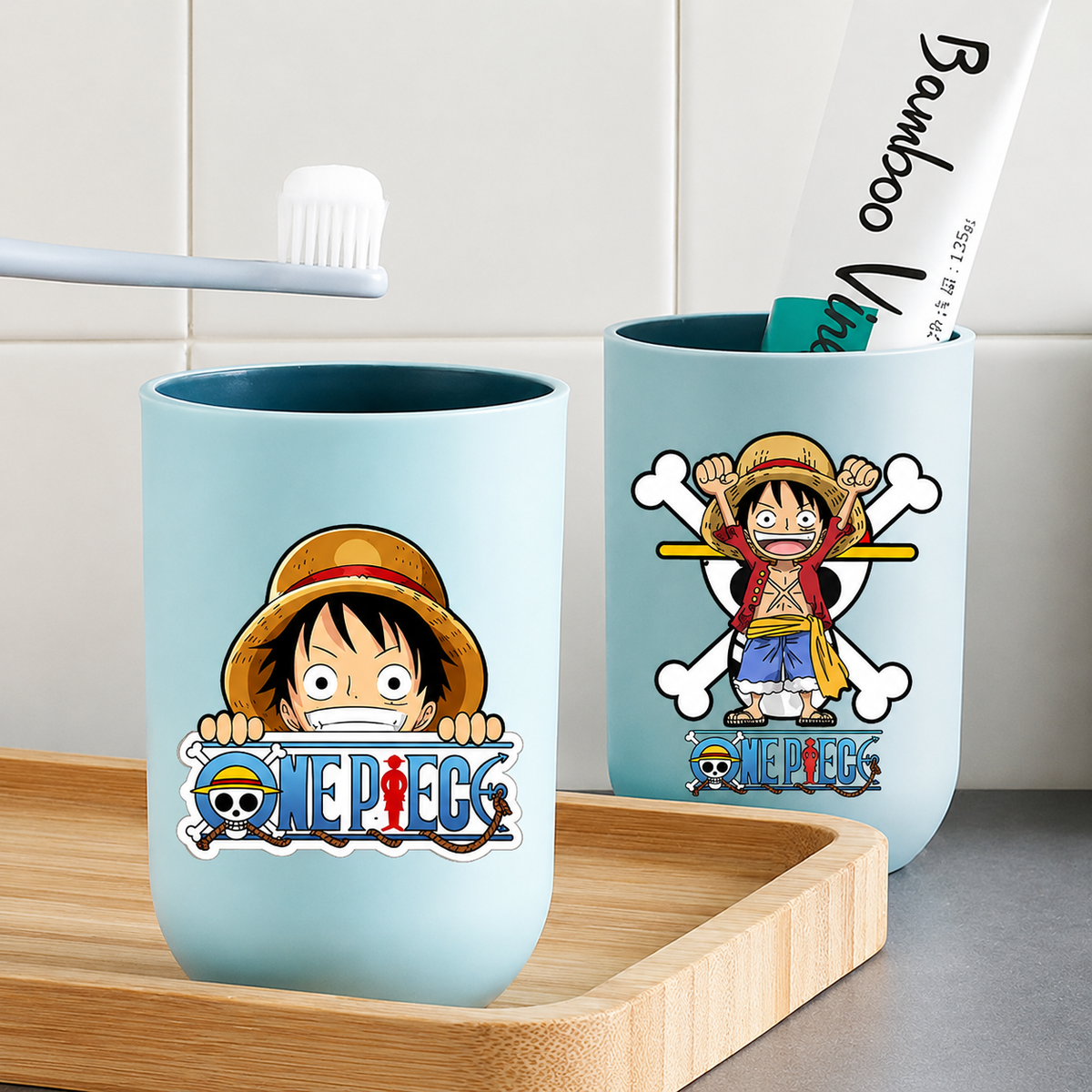 One Piece Anime Toothbrush Cup – Plastic Rinsing Mug