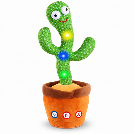 Dancing Talking Cactus plush toy with lights, voice repeat and music