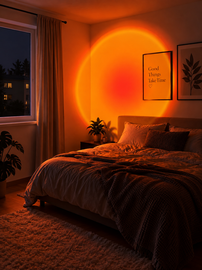 USB LED Sunset Projection Lamp – 360° Mood & Photography Light