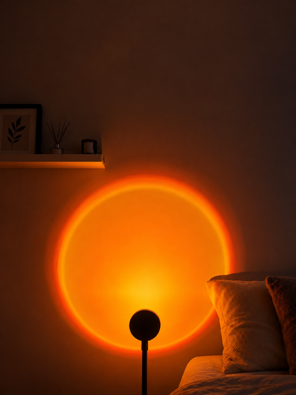 USB LED Sunset Projection Lamp – 360° Mood & Photography Light