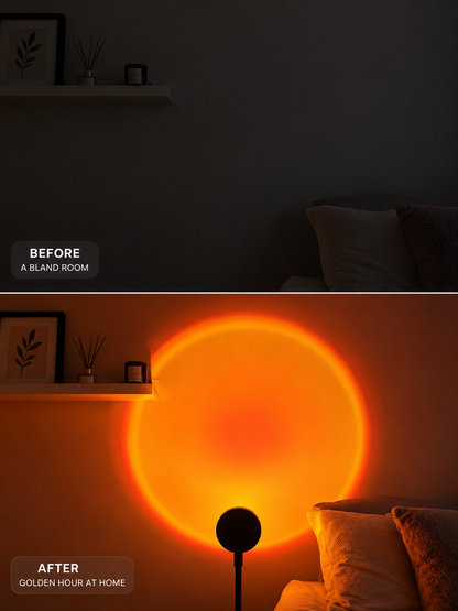 USB LED Sunset Projection Lamp – 360° Mood & Photography Light