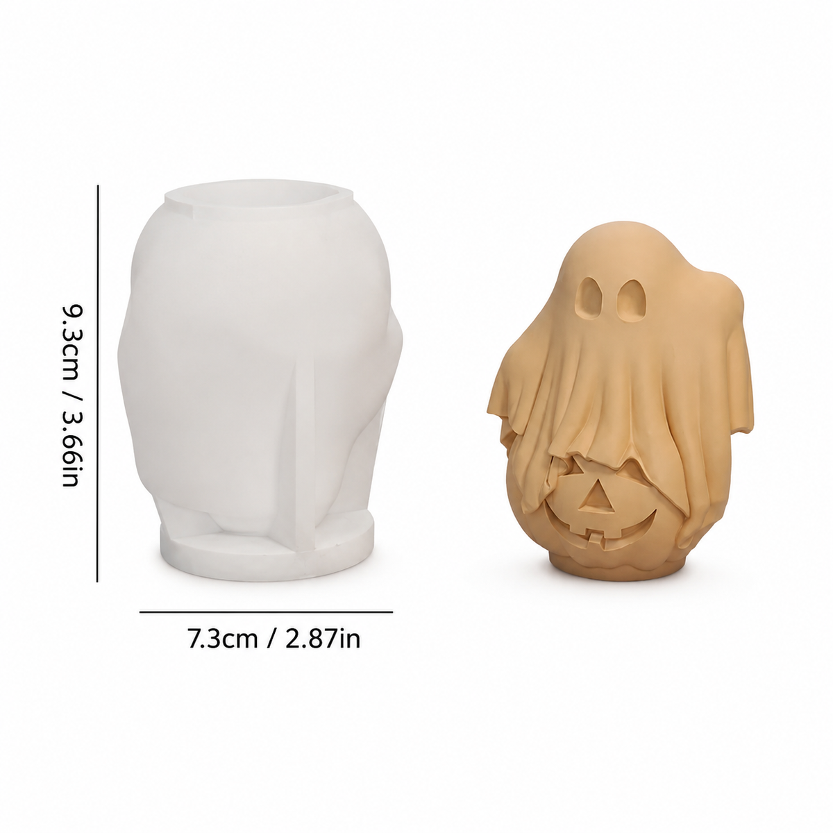 3D Pumpkin & Ghost Silicone Candle Mold – Halloween DIY Craft