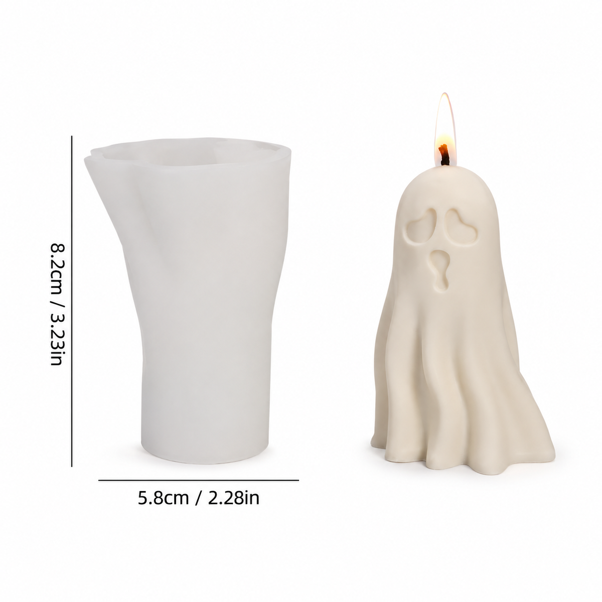 3D Pumpkin & Ghost Silicone Candle Mold – Halloween DIY Craft