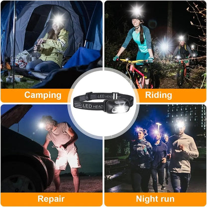 USB Rechargeable LED Sensor Headlamp – Adjustable Outdoor Light