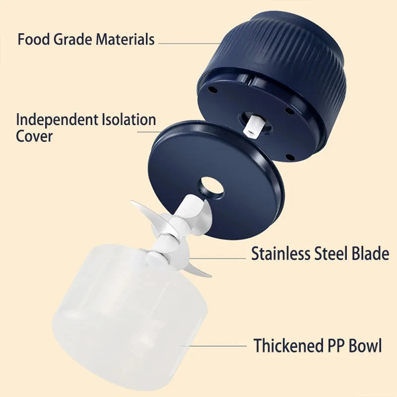 250ml USB Rechargeable Mini Food Chopper – Garlic & Vegetable Cutter