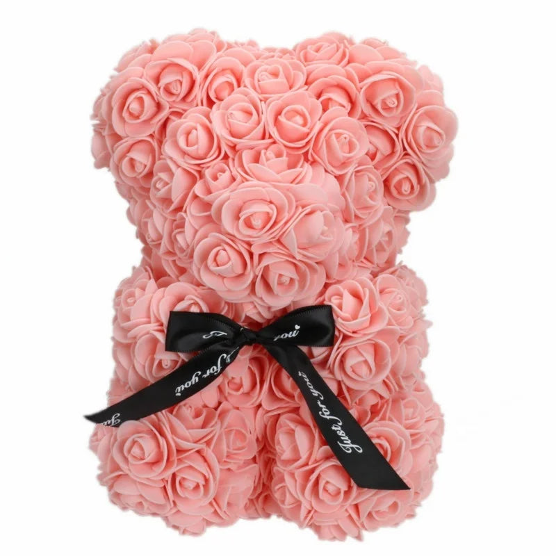 Rose Bear Gift – 20cm Foam Flower Teddy for Valentine's Day