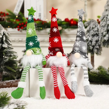 Christmas Gnome Hanging Ornament – 35cm Knitted Holiday Decoration