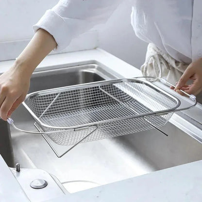 Expandable Stainless Steel Sink Drain Basket – Retractable Colander