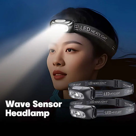 USB Rechargeable LED Sensor Headlamp – Adjustable Outdoor Light