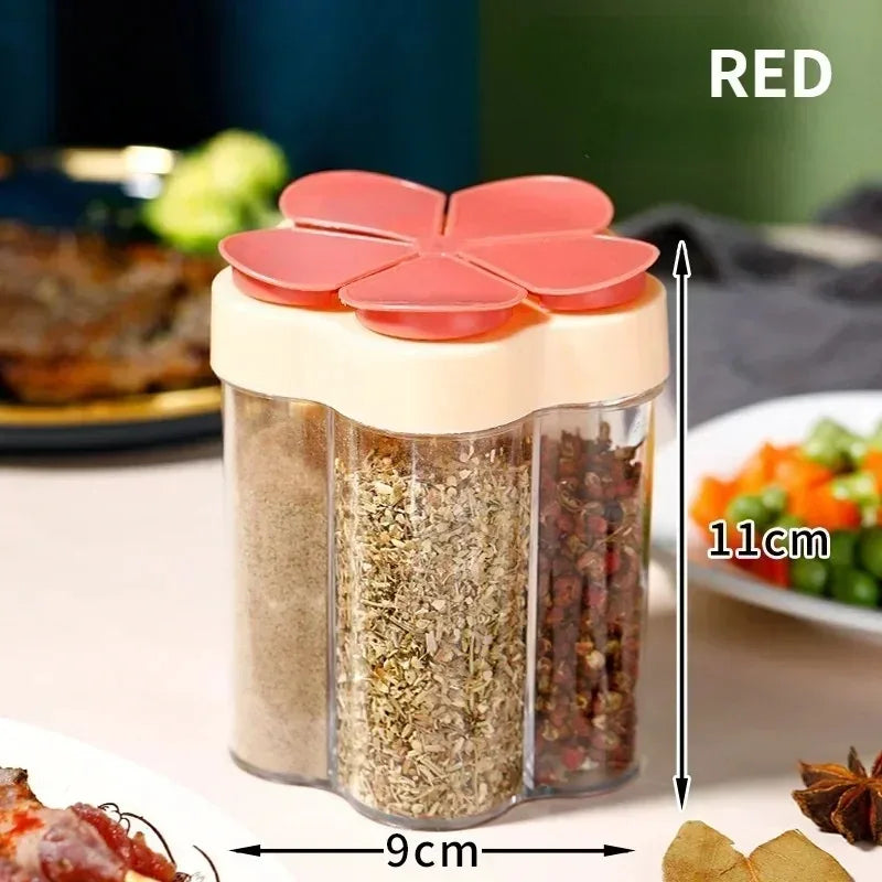 5-Compartment Seasoning Jar – Portable Spice Organizer