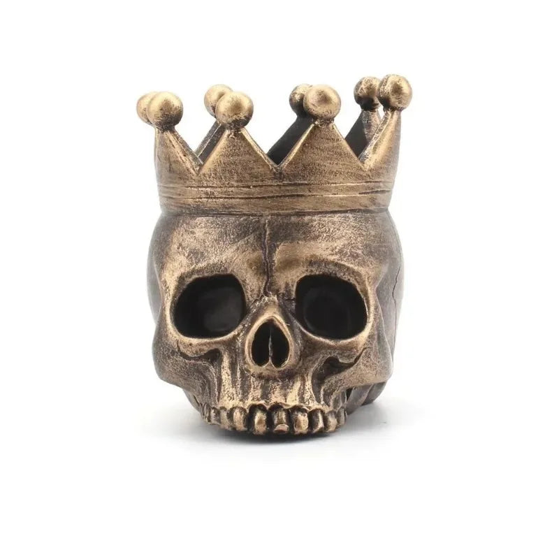 3D Crown Skull Candle Holder – Resin Halloween Candlestick
