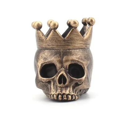 3D Crown Skull Candle Holder – Resin Halloween Candlestick