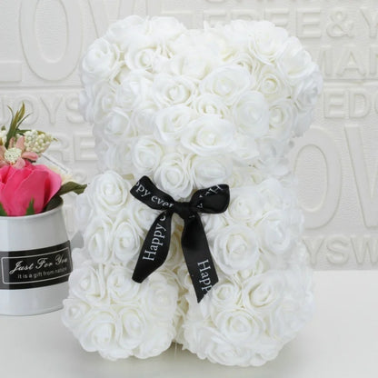 Rose Bear Gift – 20cm Foam Flower Teddy for Valentine's Day
