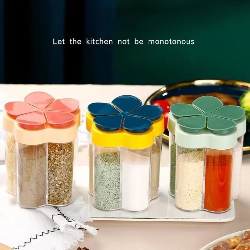 5-Compartment Seasoning Jar – Portable Spice Organizer