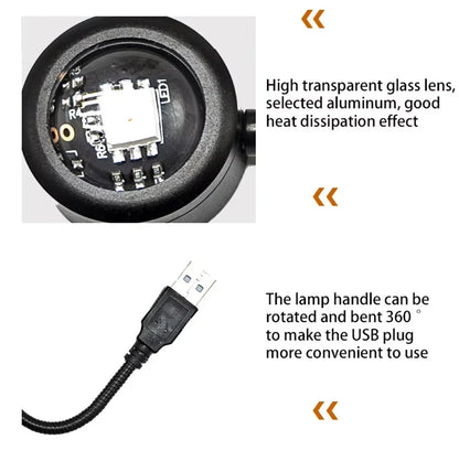 USB LED Sunset Projection Lamp – 360° Mood & Photography Light