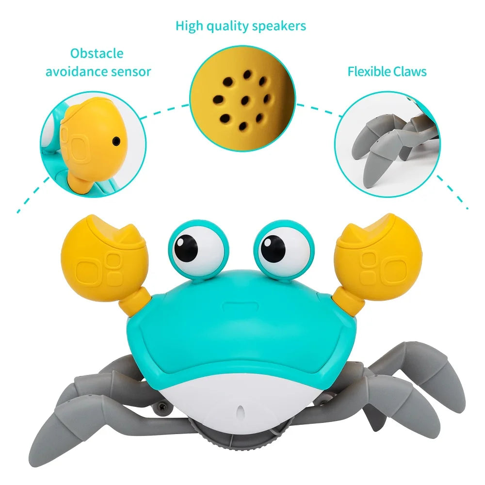 Interactive Dancing Crab Toy – Obstacle-Avoiding Crawling Toy