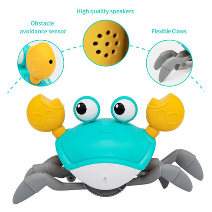 Interactive Dancing Crab Toy – Obstacle-Avoiding Crawling Toy