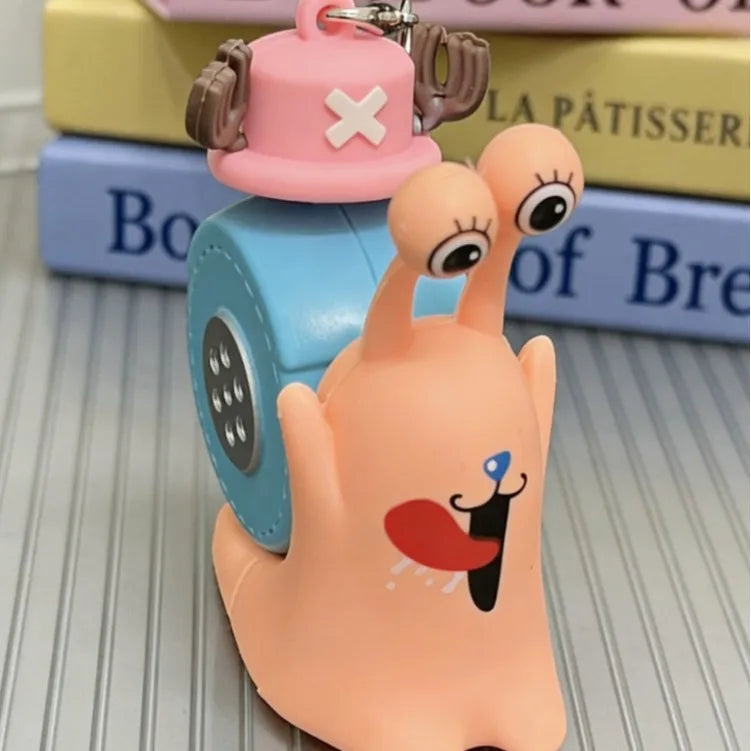 One Piece Den Den Mushi Recordable Voice Keychain – Luffy Ace Sabo