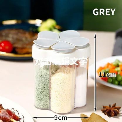 5-Compartment Seasoning Jar – Portable Spice Organizer