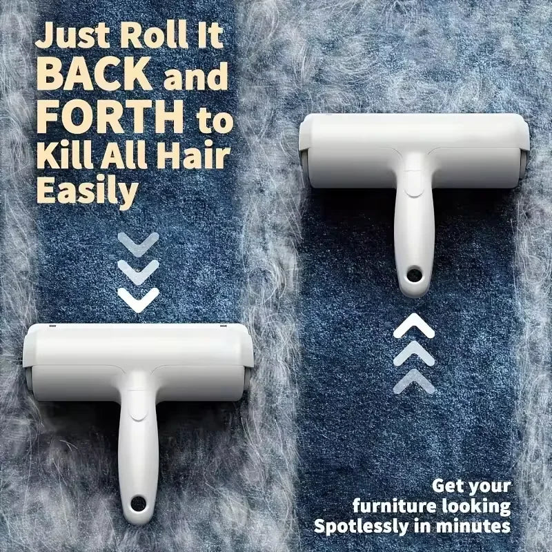 Reusable Pet Hair Remover Roller with Self-Cleaning Base
