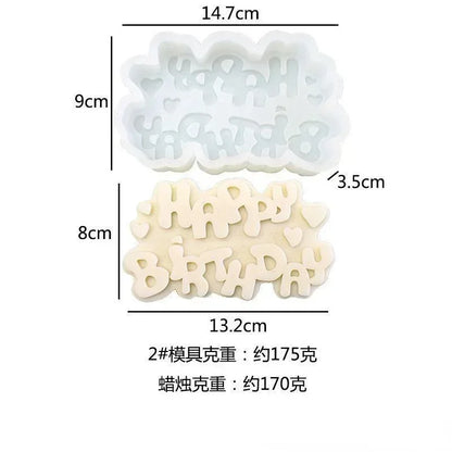 Happy Birthday & Christmas Silicone Mold – Candle, Gypsum & Craft Mold