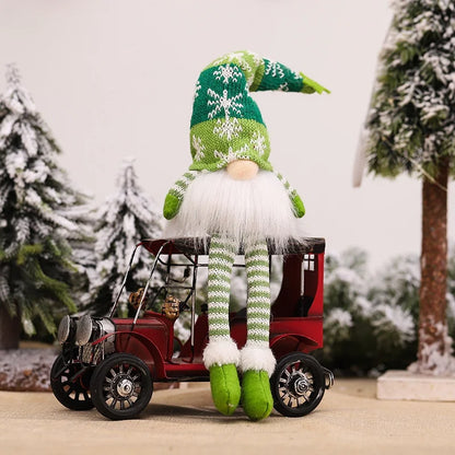 Christmas Gnome Hanging Ornament – 35cm Knitted Holiday Decoration