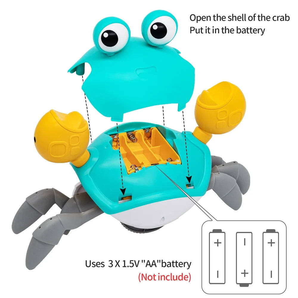 Interactive Dancing Crab Toy – Obstacle-Avoiding Crawling Toy