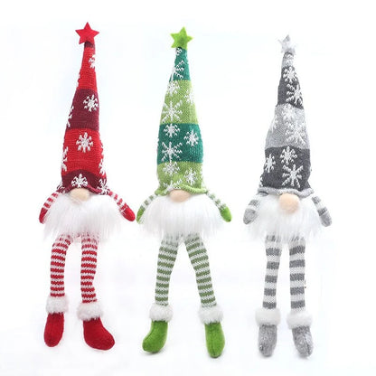 Christmas Gnome Hanging Ornament – 35cm Knitted Holiday Decoration