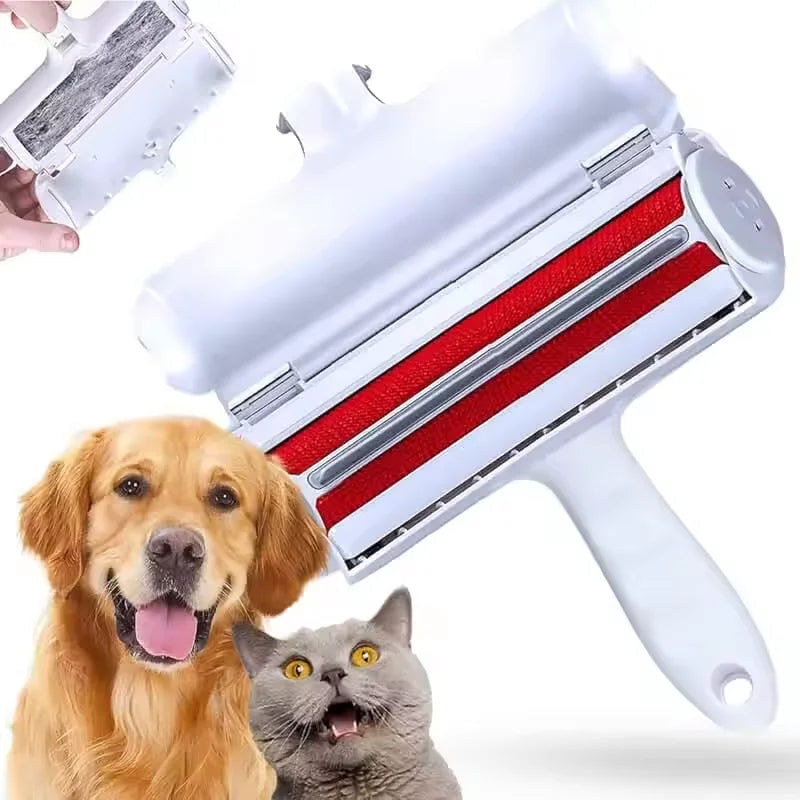 Reusable Pet Hair Remover Roller with Self-Cleaning Base