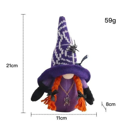 Halloween Faceless Gnome Doll – Spider & Bat Desktop Decoration