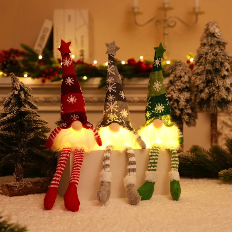 Christmas Gnome Hanging Ornament – 35cm Knitted Holiday Decoration