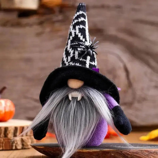 Halloween Faceless Gnome Doll – Spider & Bat Desktop Decoration