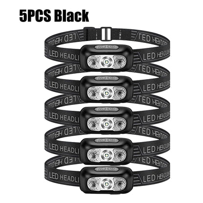 USB Rechargeable LED Sensor Headlamp – Adjustable Outdoor Light