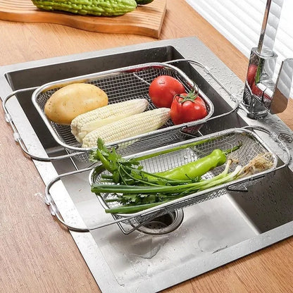 Expandable Stainless Steel Sink Drain Basket – Retractable Colander