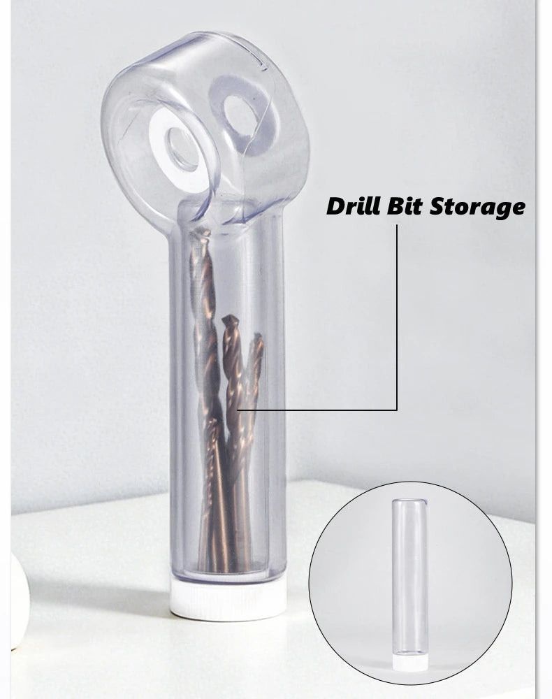 Rotating Drill Dust Collector Attachment with Bit Storage