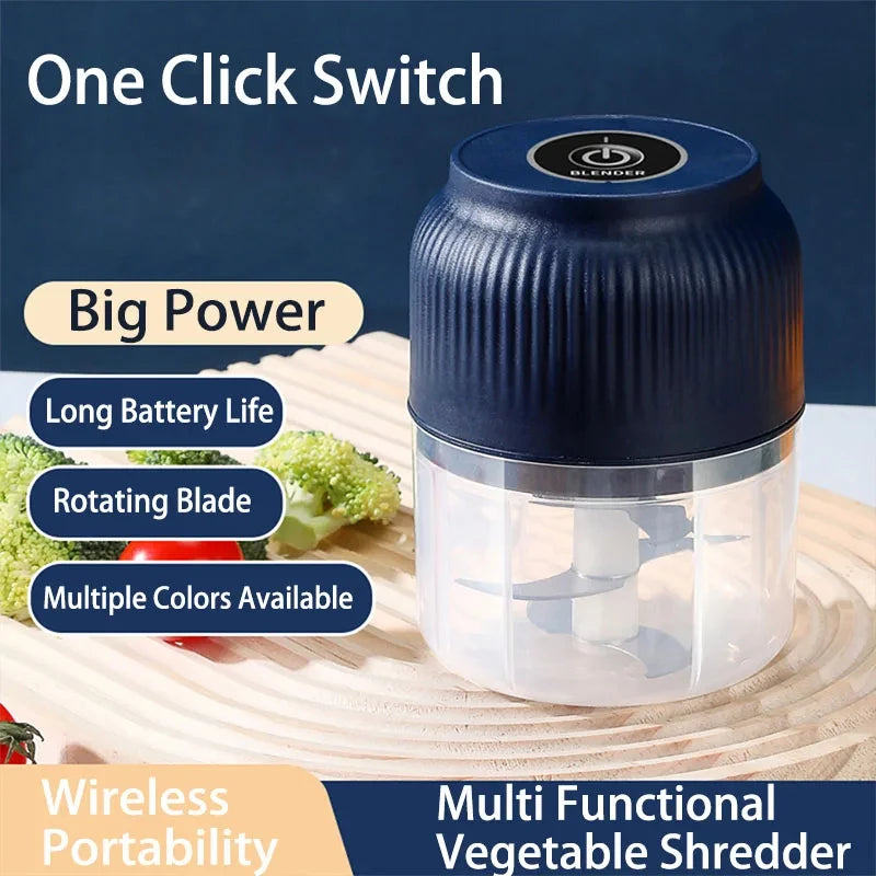 250ml USB Rechargeable Mini Food Chopper – Garlic & Vegetable Cutter