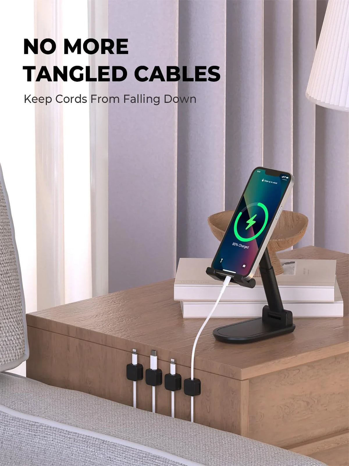Adhesive Cable Clips – Adjustable Cord Organizer for Desk & Car