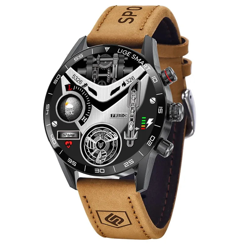 LIGE rugged smartwatch with round display