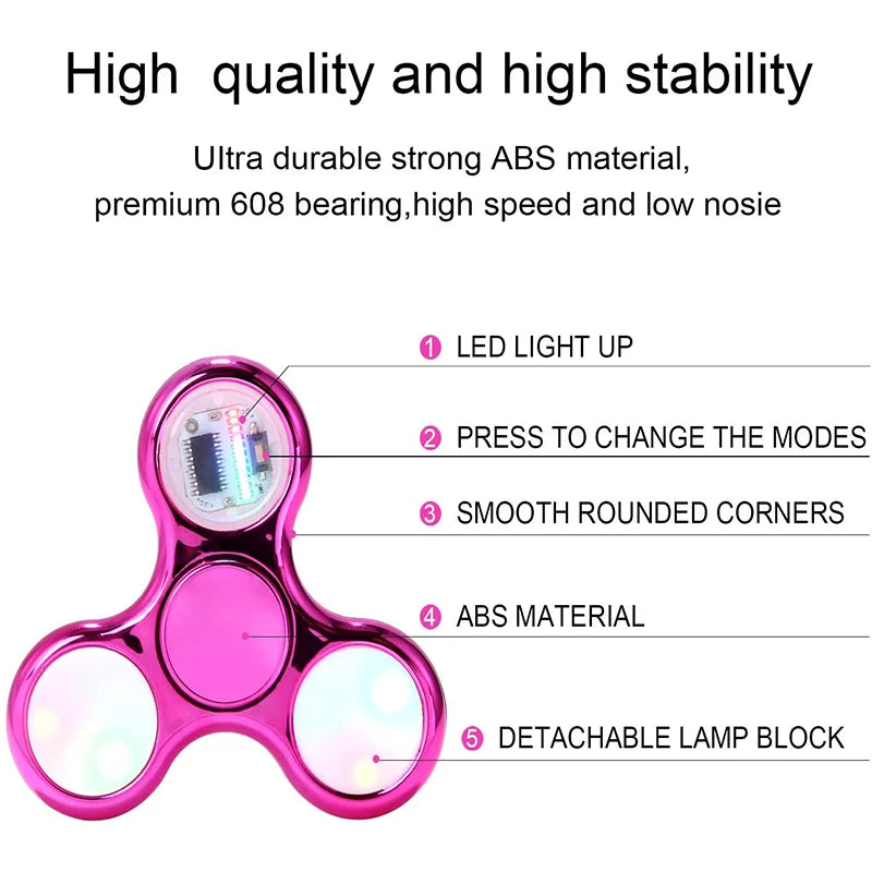 LED Light-Up Fidget Spinner – Glow Stress Relief Hand Toy