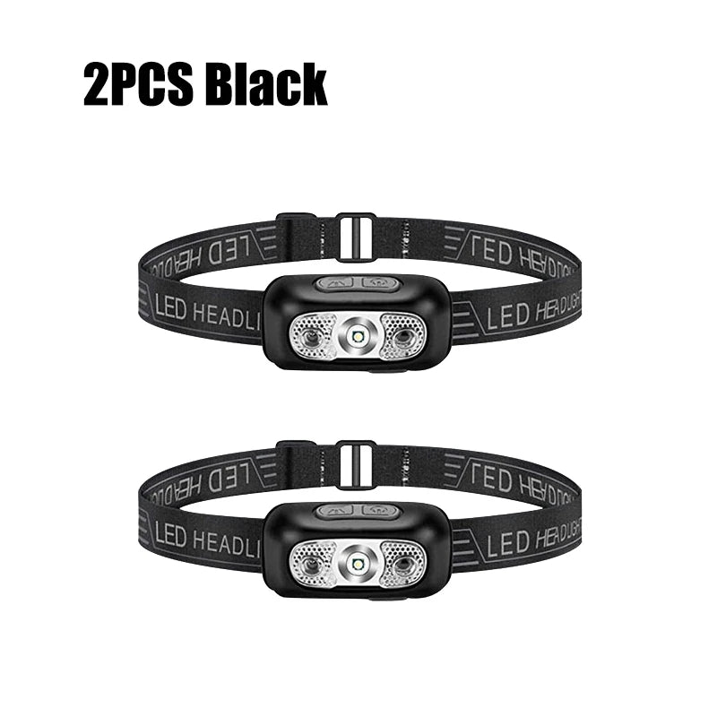 USB Rechargeable LED Sensor Headlamp – Adjustable Outdoor Light