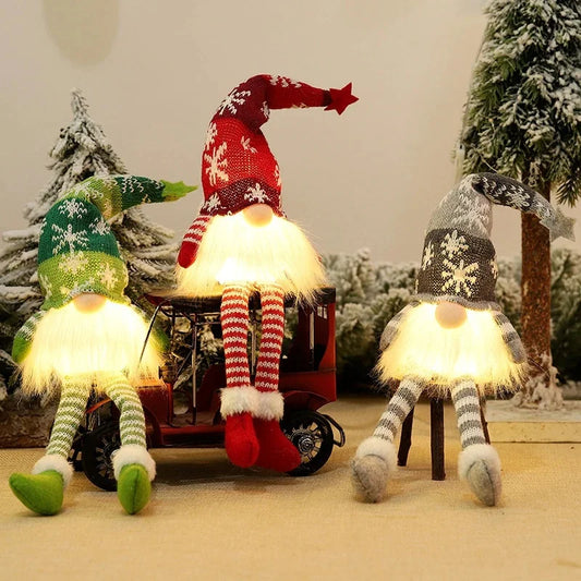 Christmas Gnome Hanging Ornament – 35cm Knitted Holiday Decoration