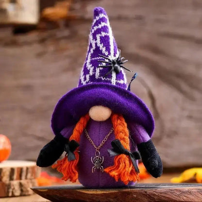 Halloween Faceless Gnome Doll – Spider & Bat Desktop Decoration