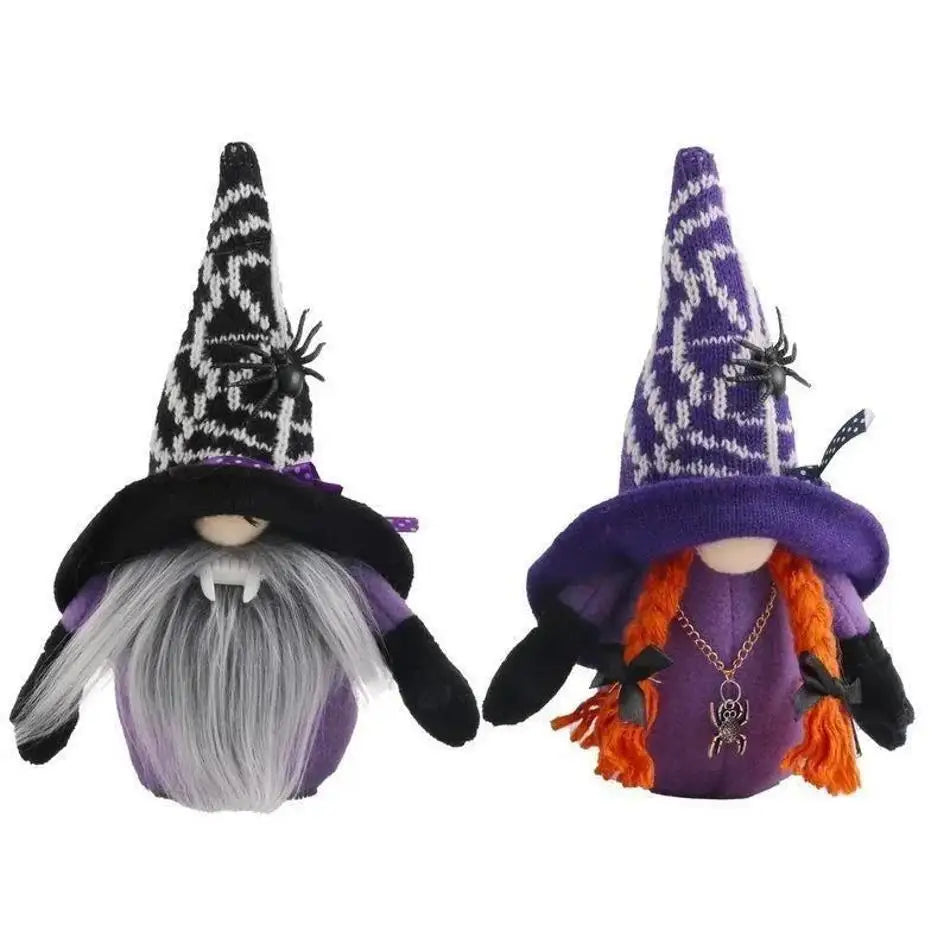 Halloween Faceless Gnome Doll – Spider & Bat Desktop Decoration
