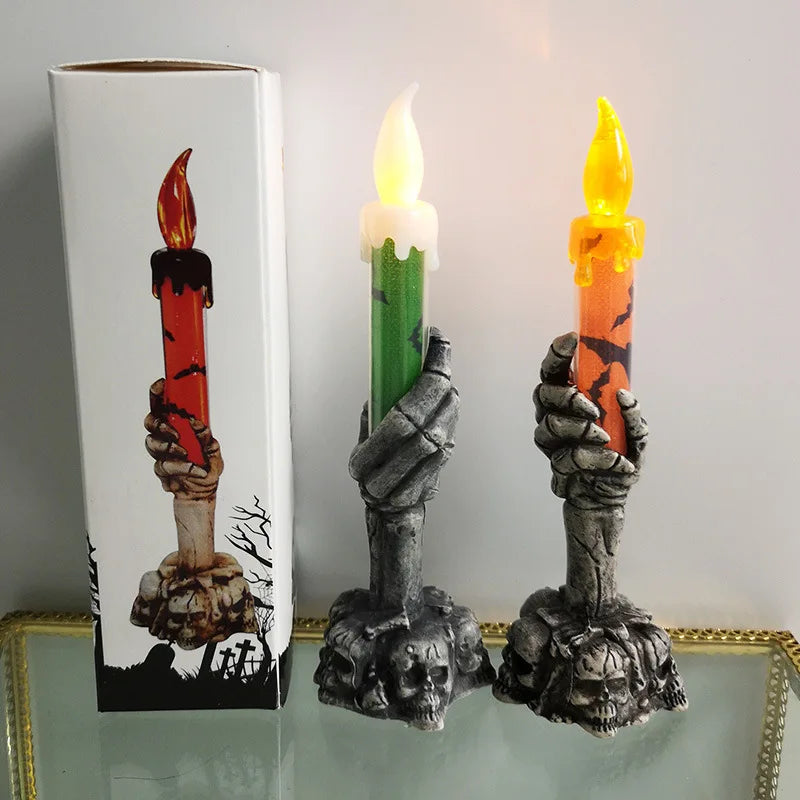 Halloween LED Candle – Skeleton Ghost Pumpkin Spooky Decoration