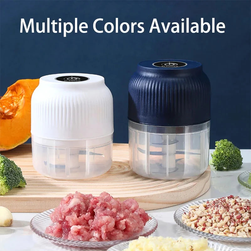 250ml USB Rechargeable Mini Food Chopper – Garlic & Vegetable Cutter